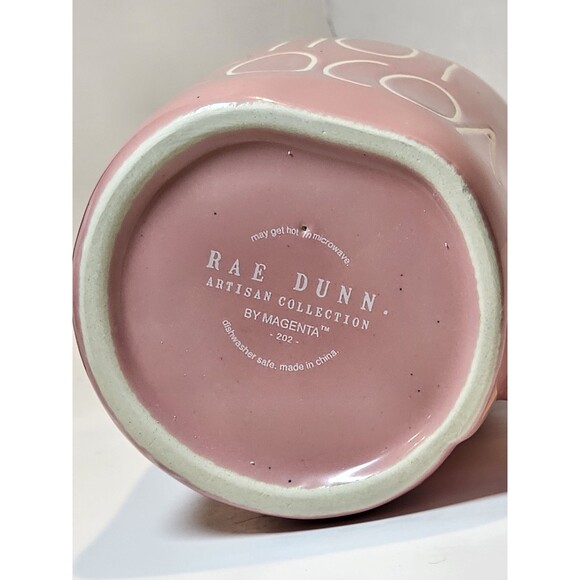 New Rae Dunn Pink HOT COCOA Mug Double Sided with Gingerbread Man - Picture 7 of 7